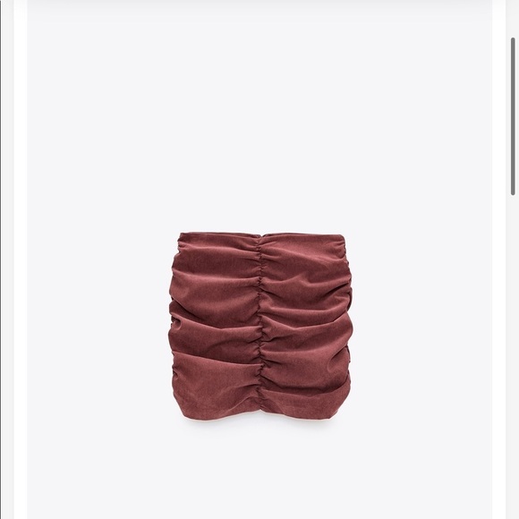 [Zara] Corduroy Ruched Mini Skirt - Picture 5 of 6
